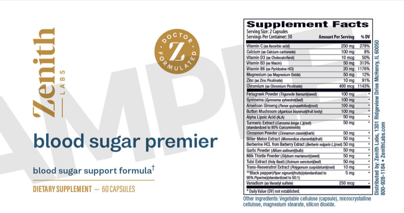 Blood Sugar Premier Supplement fact